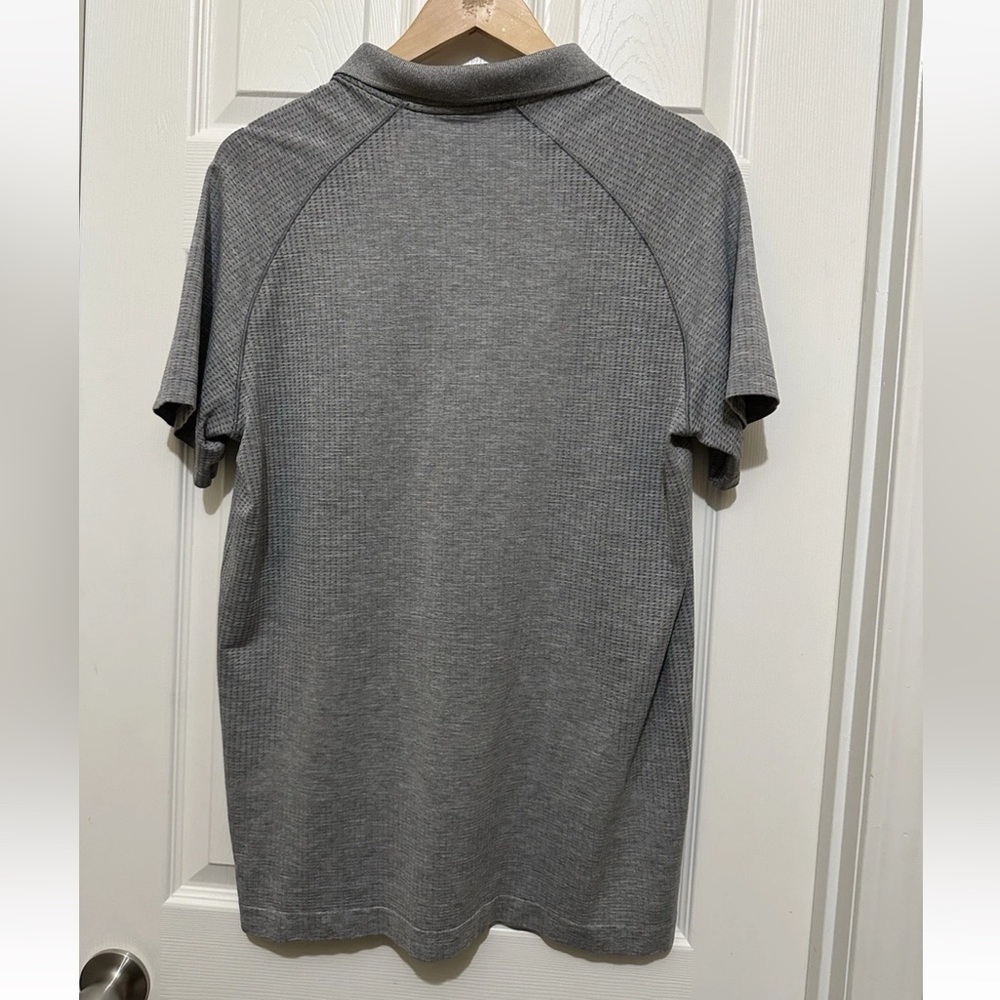 Lululemon Metal Vent Tech Polo Shirt Mens L Gray Black Golf Performance - Picture 6 of 9